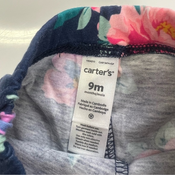 Carter’s baby’s blue floral sweatpants 9m m141-43 - Picture 3 of 3
